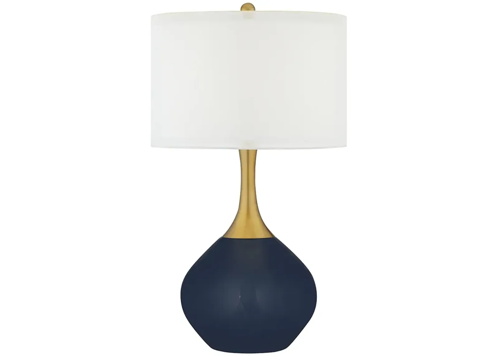 Color Plus Nickki Brass 30 1/2" Naval Blue Modern Glass Table Lamp