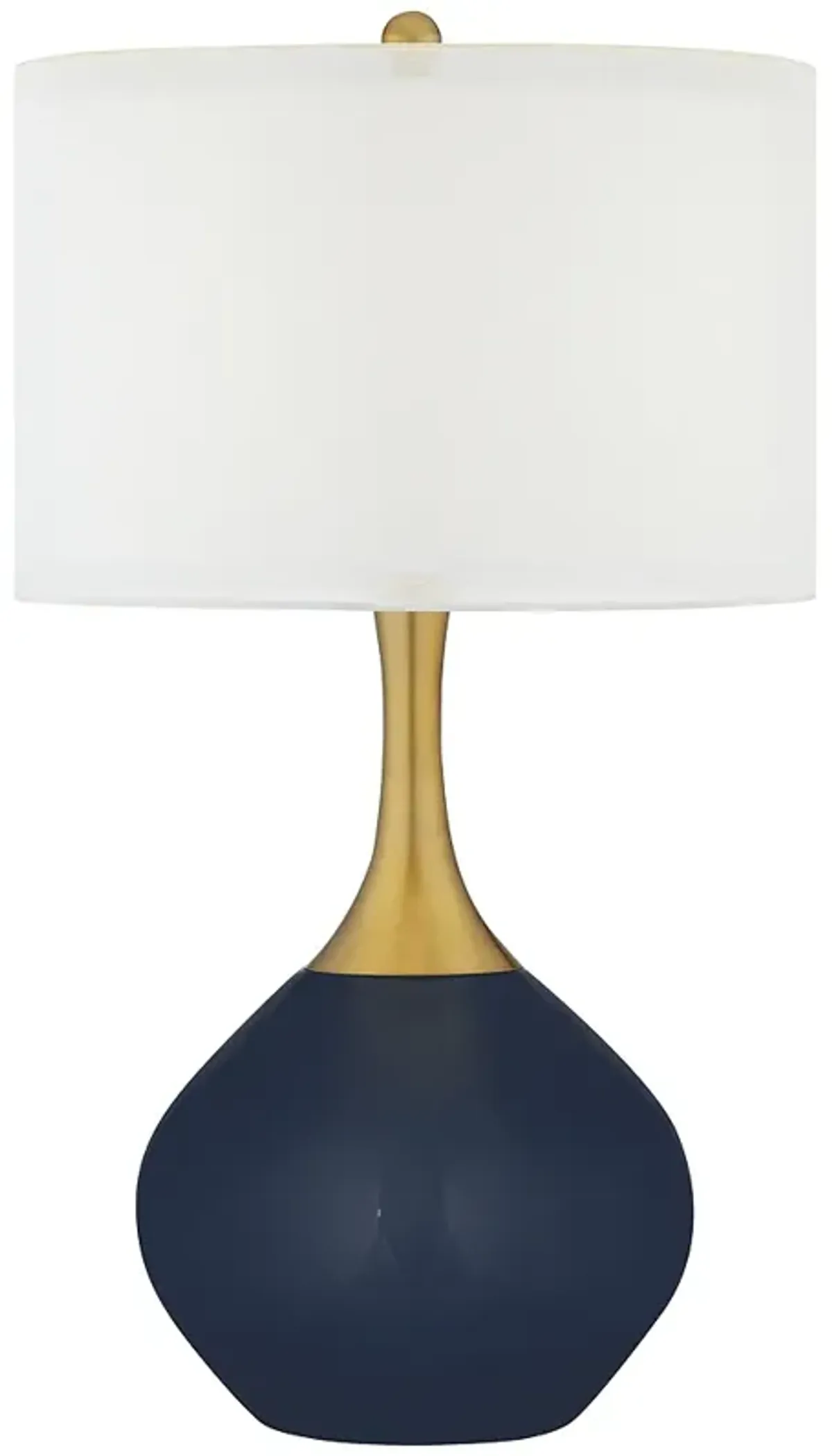 Color Plus Nickki Brass 30 1/2" Naval Blue Modern Glass Table Lamp