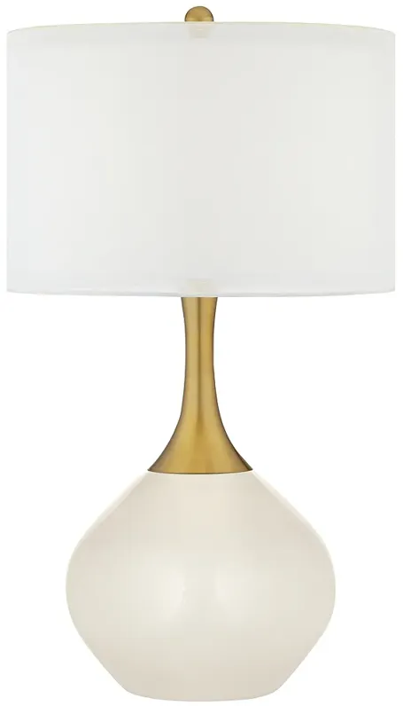 Color Plus Nickki Brass 30 1/2" West Highland White Modern Table Lamp