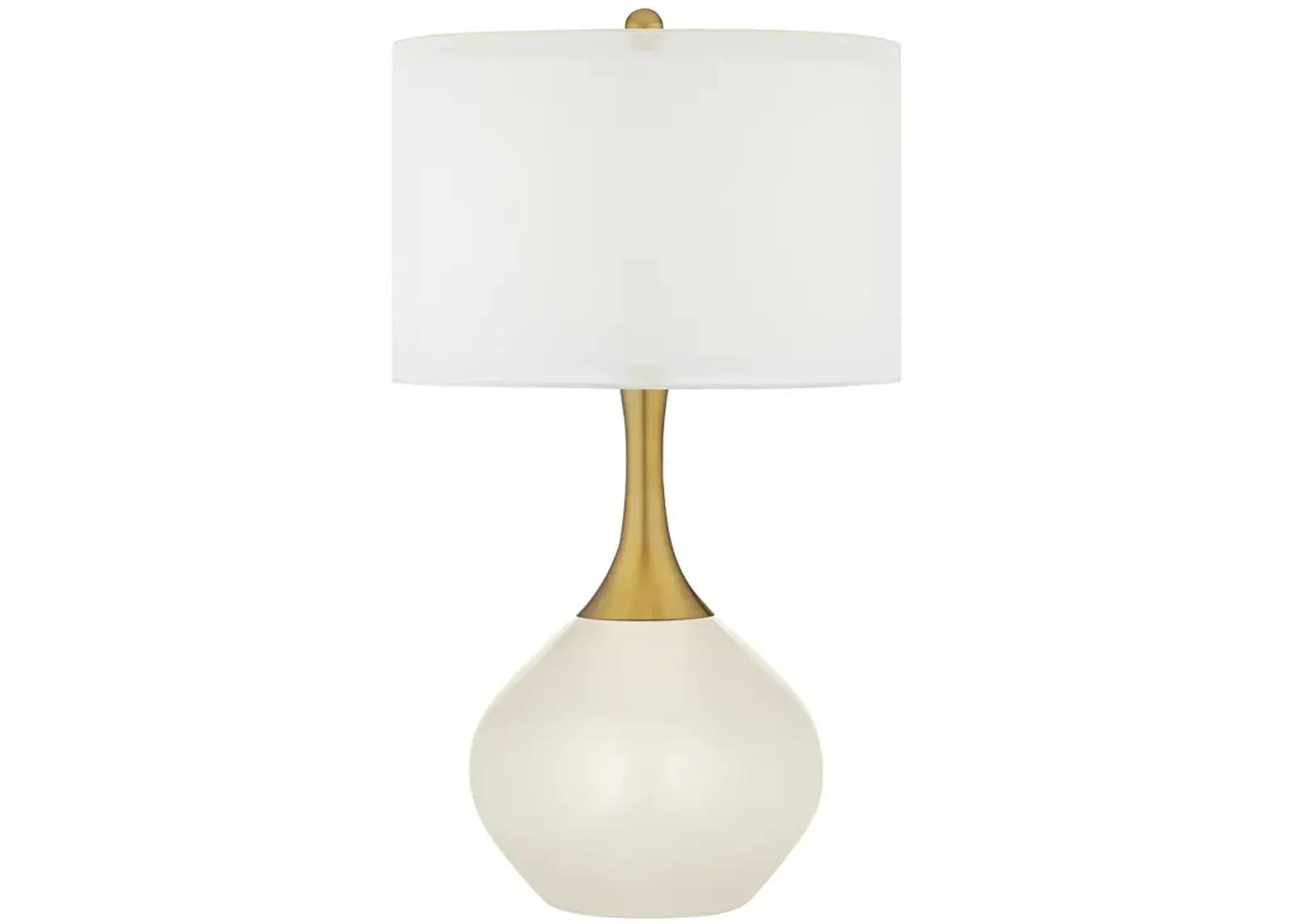 Color Plus Nickki Brass 30 1/2" West Highland White Modern Table Lamp