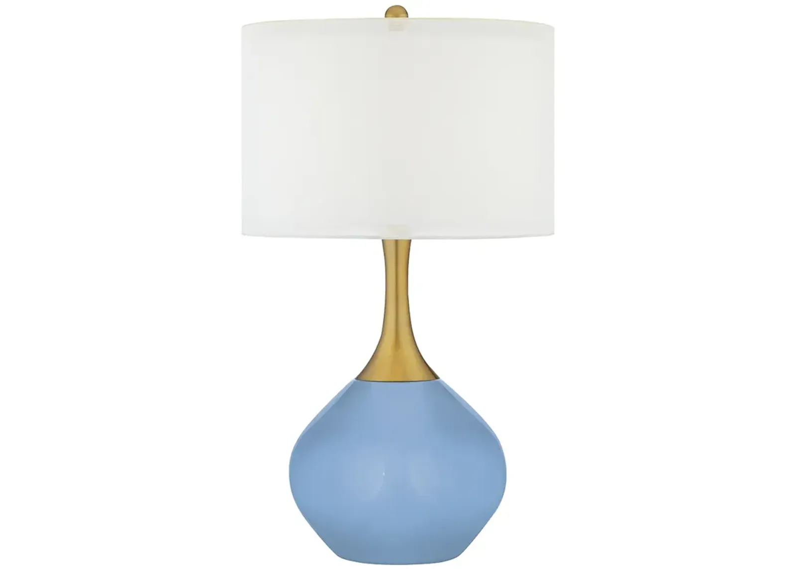 Placid Blue Nickki Brass Modern Table Lamp