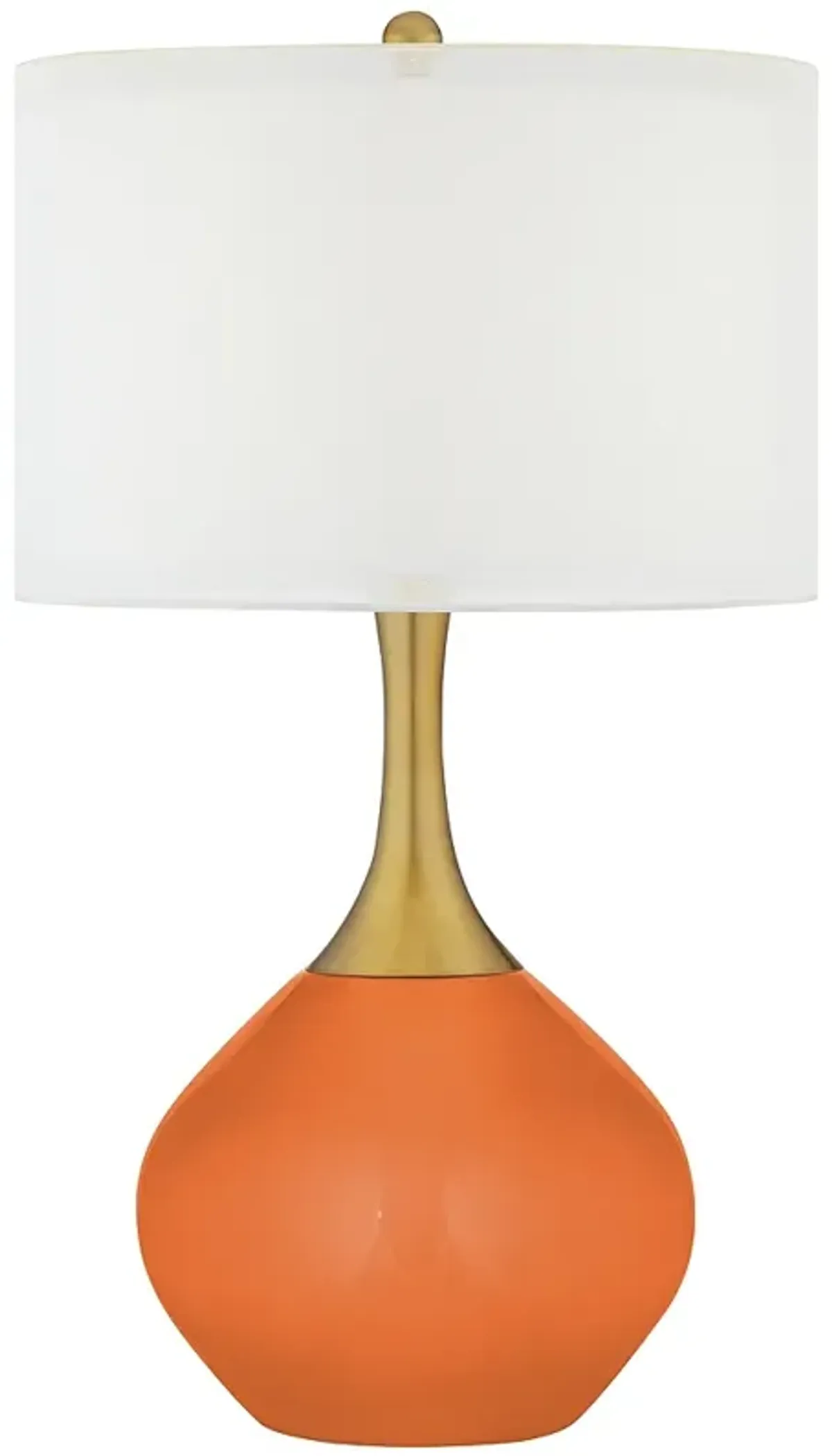 Color Plus Nickki Brass 30 1/2" High Celosia Orange Modern Table Lamp