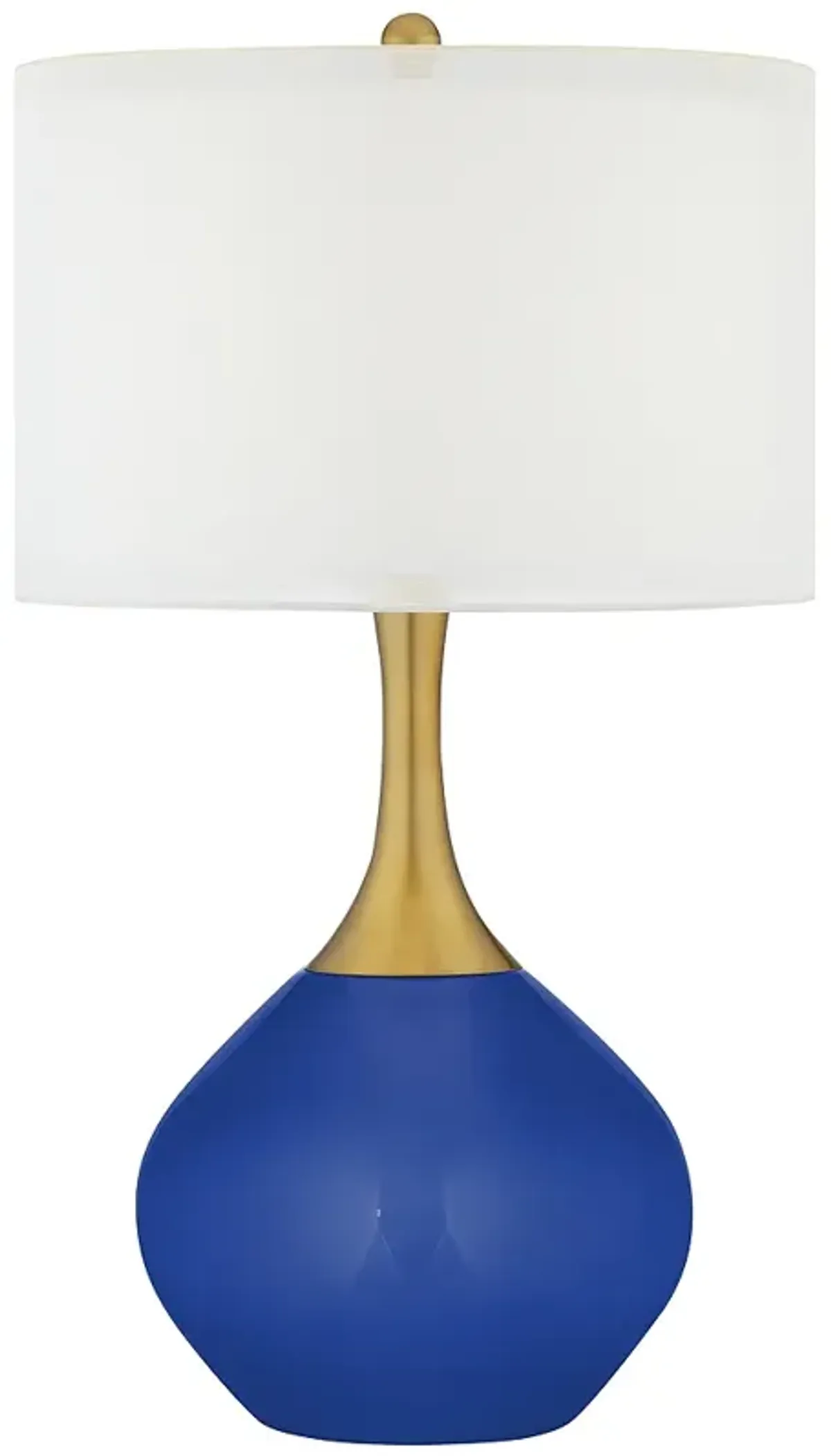 Color Plus Nickki Brass 30 1/2" High Dazzling Blue Modern Table Lamp
