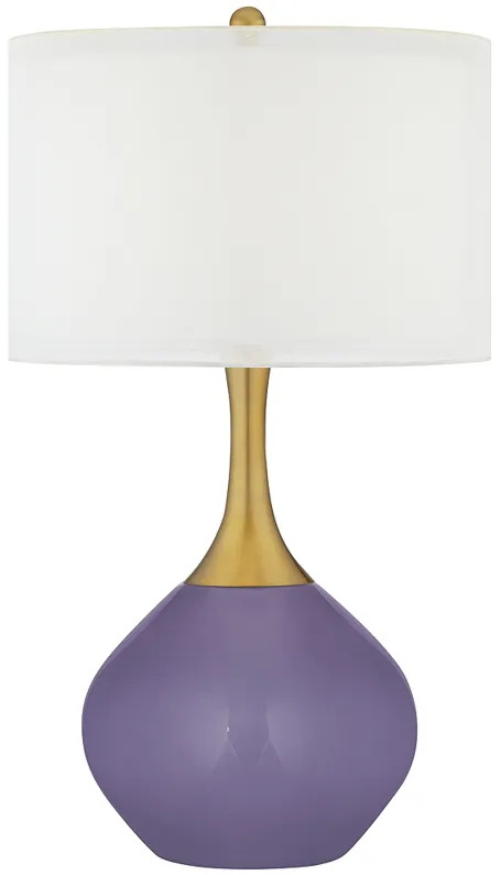 Purple Haze Nickki Brass Modern Table Lamp