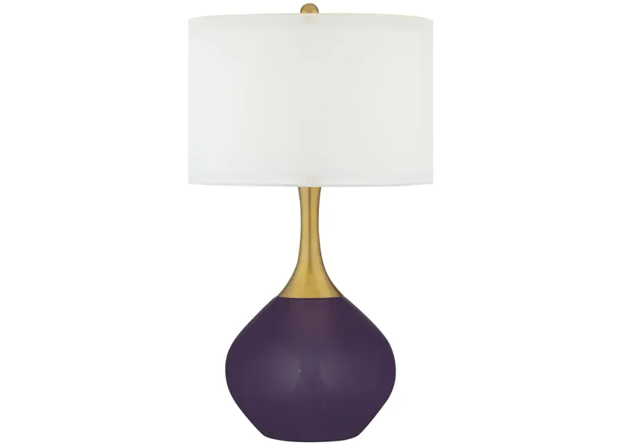 Color Plus Nickki Brass 30 1/2" Modern Quixotic Plum Purple Table Lamp