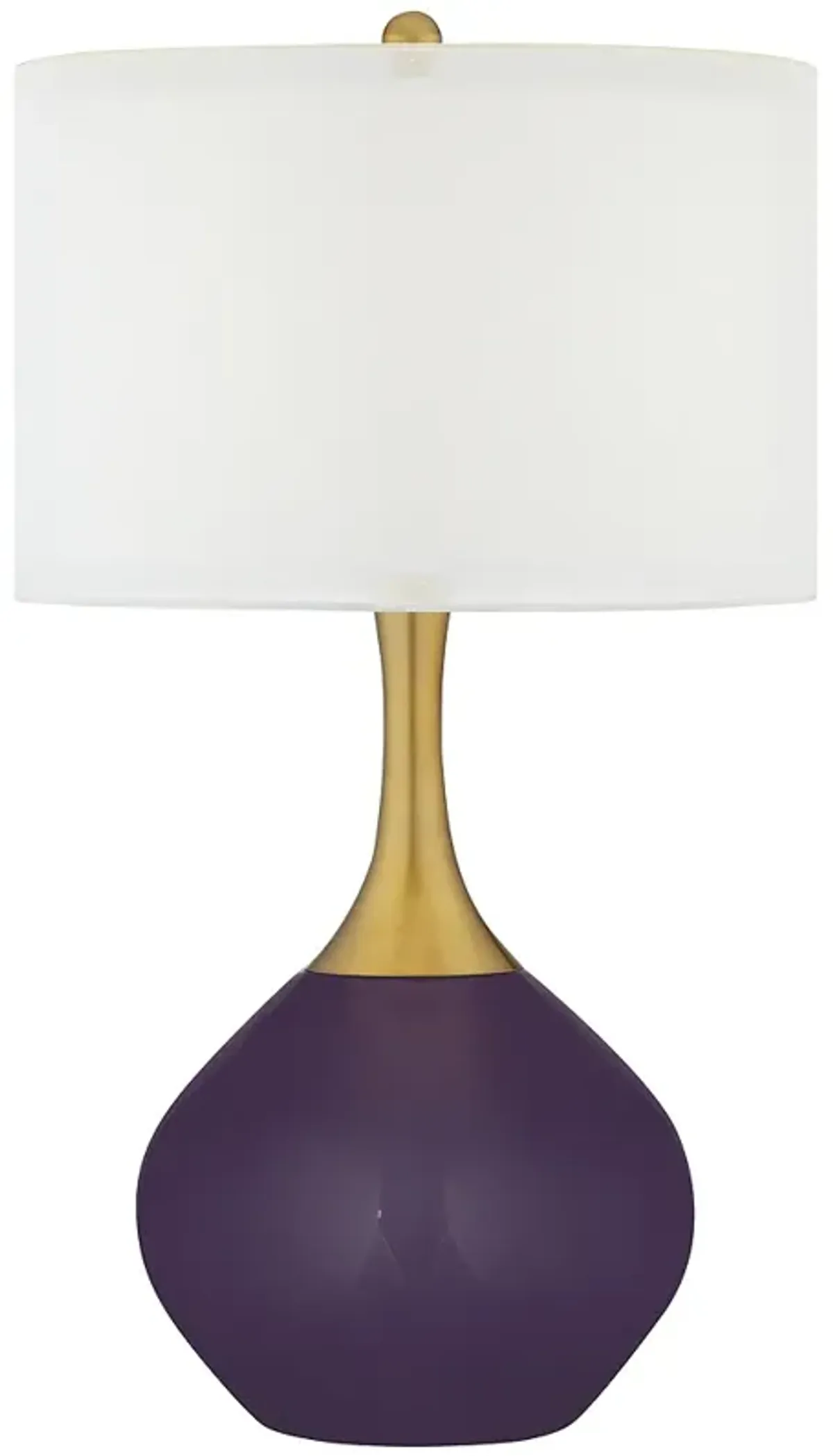 Color Plus Nickki Brass 30 1/2" Modern Quixotic Plum Purple Table Lamp