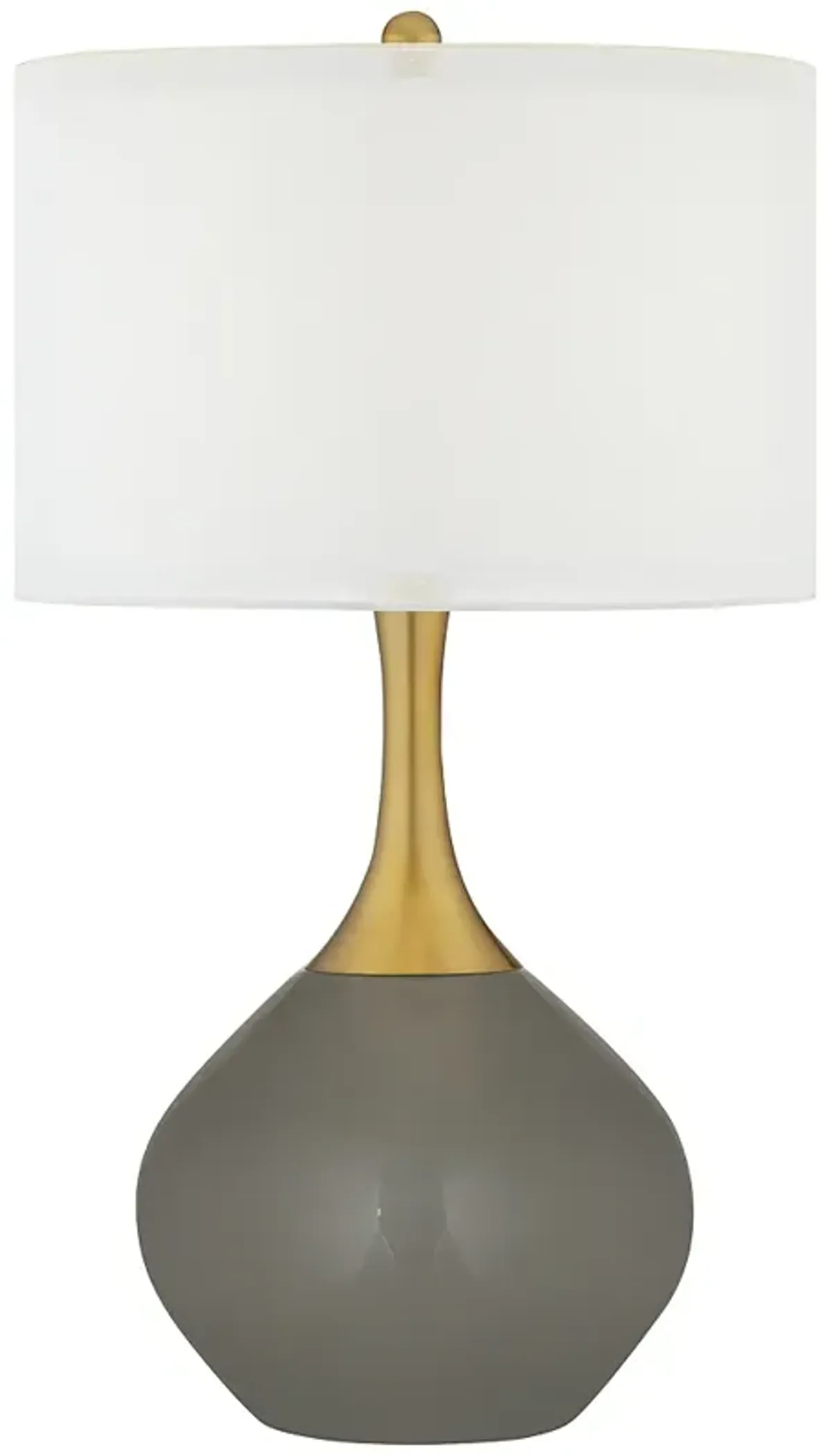 Color Plus Nickki Brass 30 1/2" High Guantlet Gray Modern Table Lamp