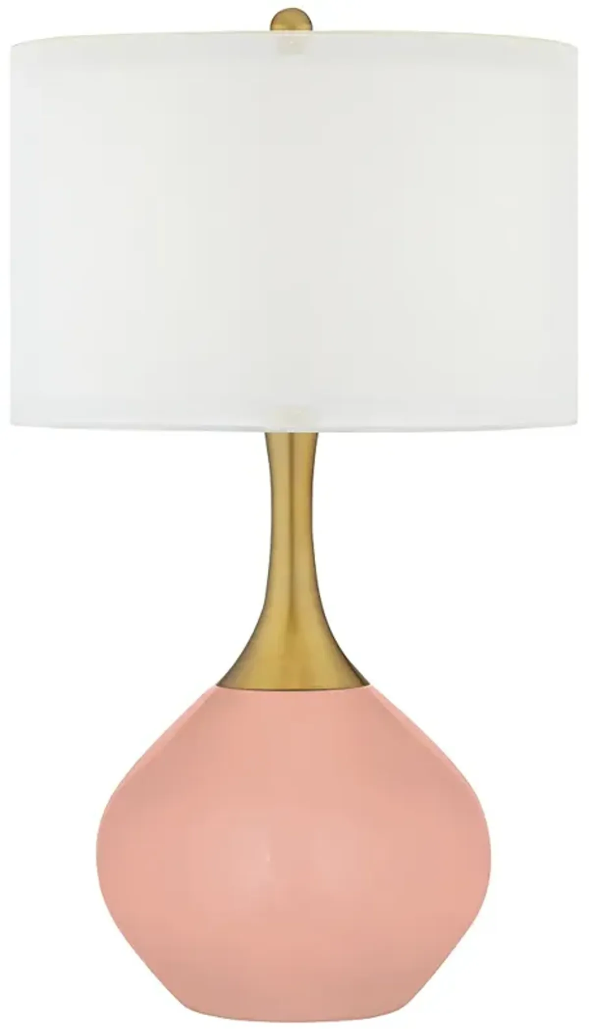 Color Plus Nickki Brass 30 1/2" Mellow Coral Pink Modern Table Lamp