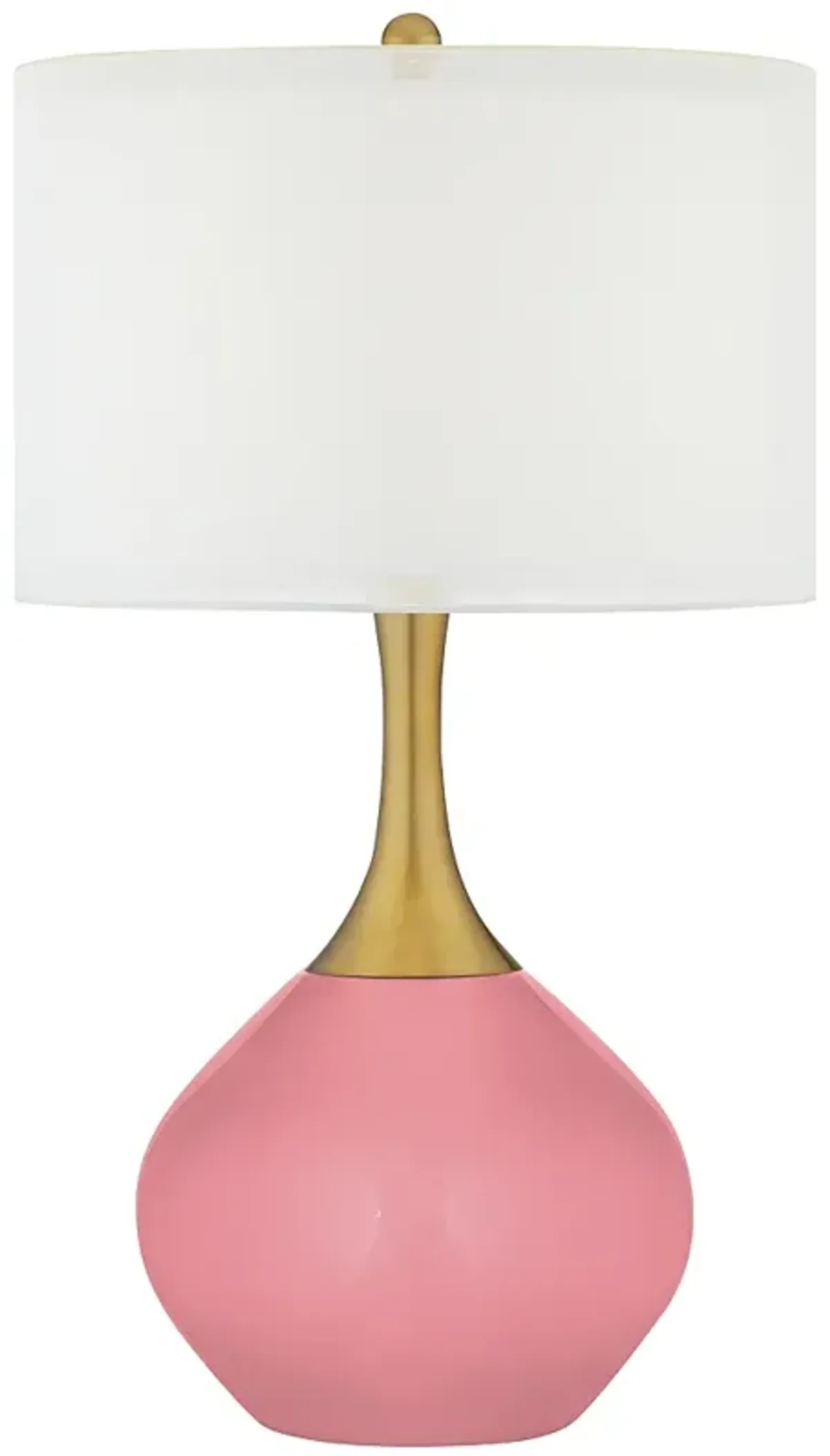 Color Plus Nickki Brass 30 1/2" High Haute Pink Modern Table Lamp