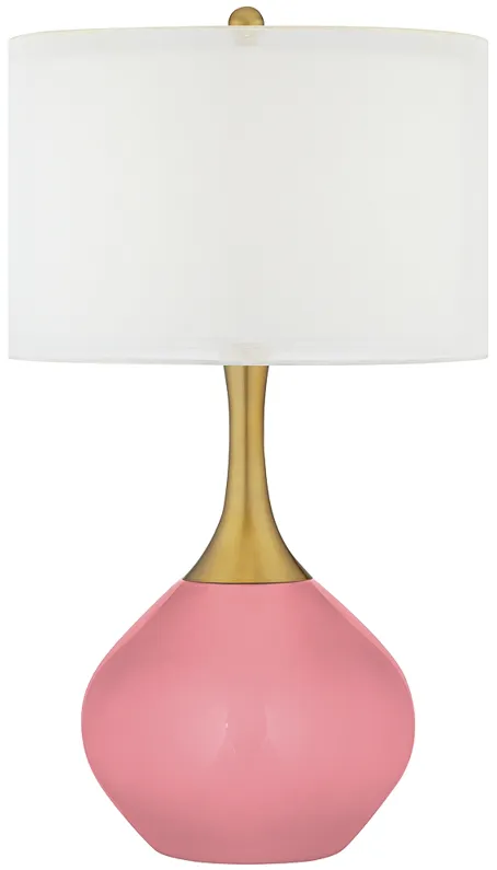 Haute Pink Nickki Brass Modern Table Lamp