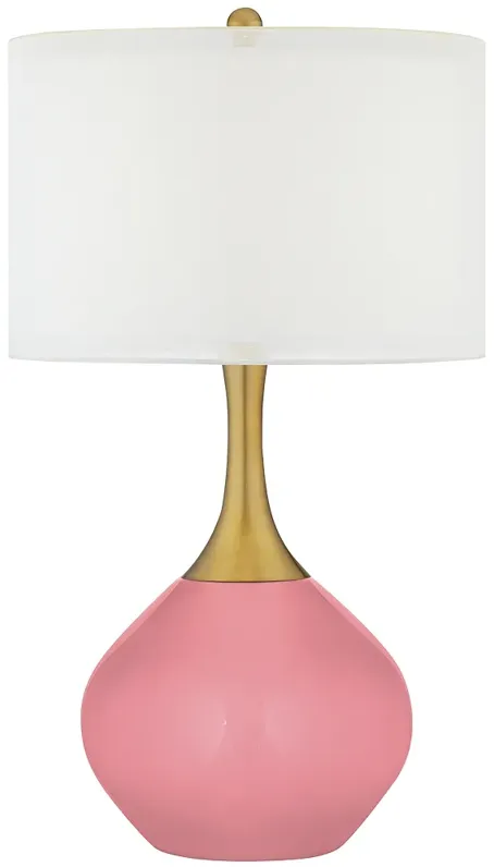 Haute Pink Nickki Brass Modern Table Lamp