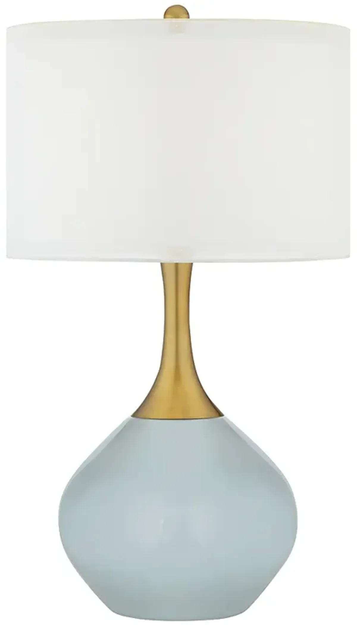Color Plus Nickki Brass 30 1/2" High Take Five Blue Modern Table Lamp