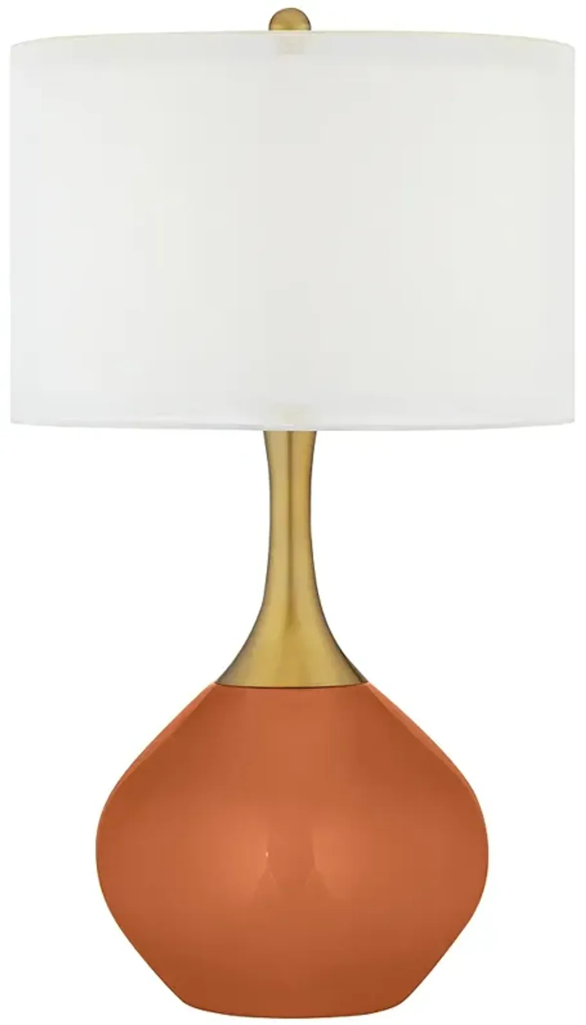Color Plus Nickki Brass 30 1/2" High Robust Orange Modern Table Lamp