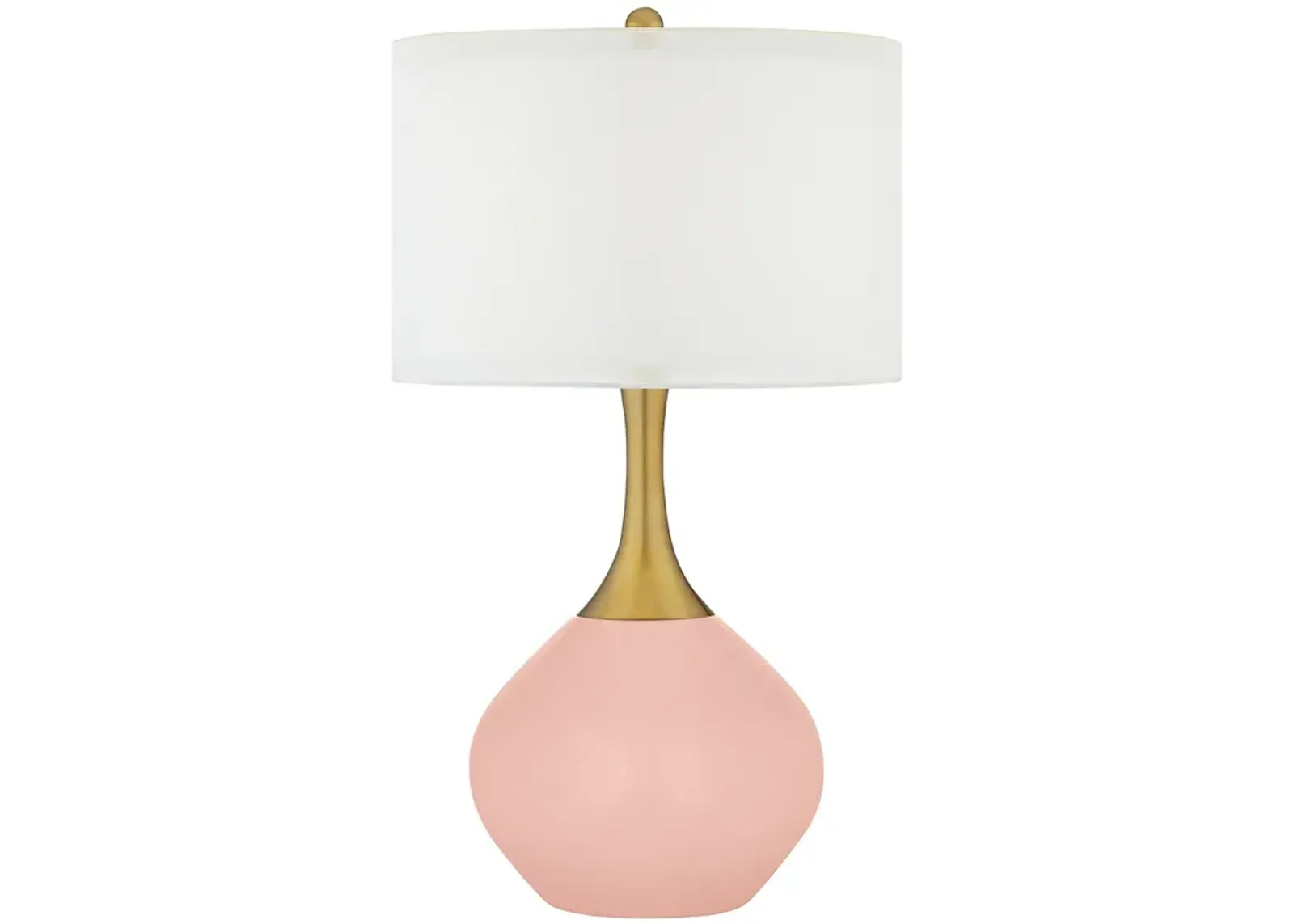 Rose Pink Nickki Brass Modern Table Lamp