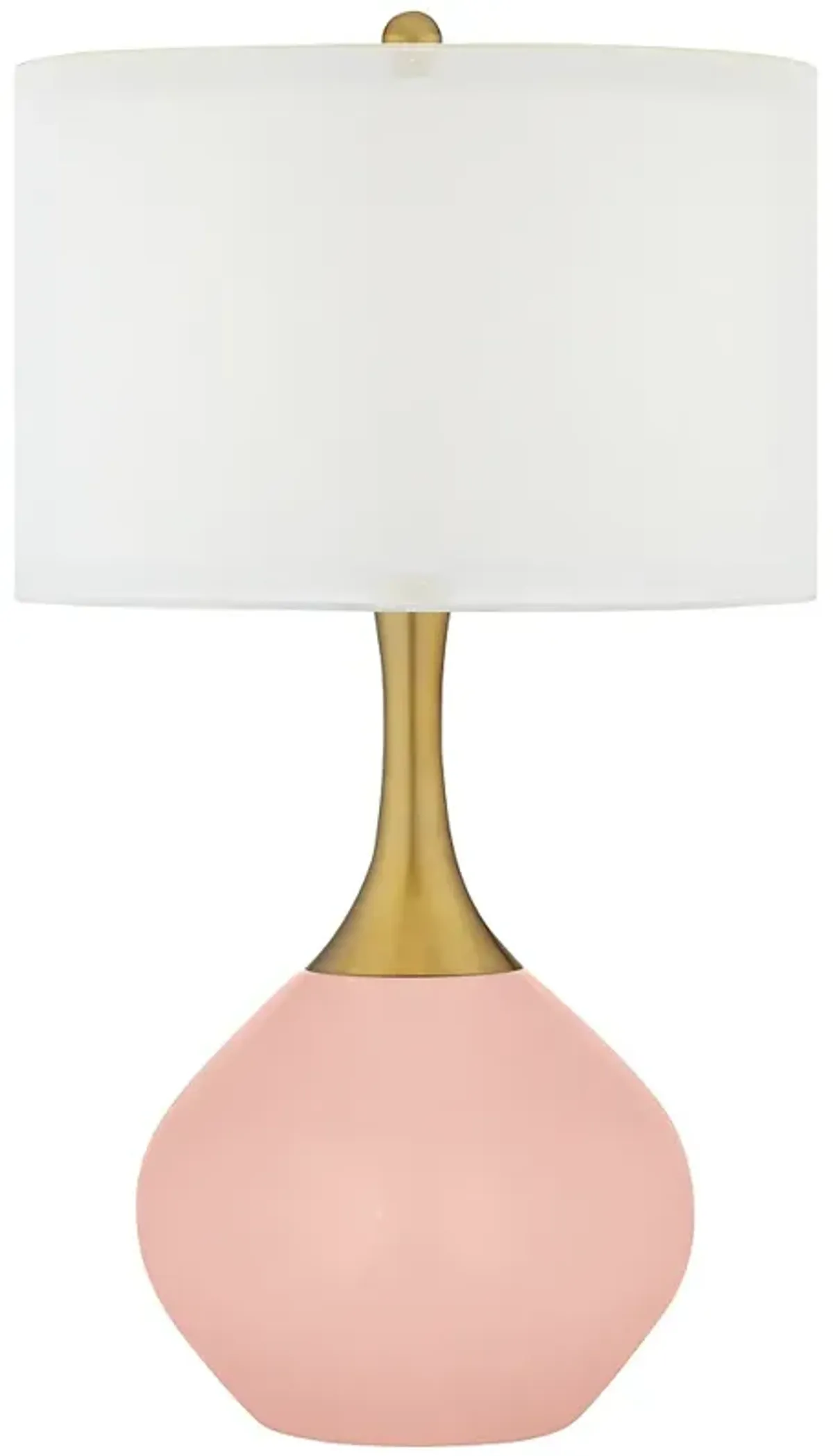 Color Plus Nickki Brass 30 1/2" High Modern Rose Pink Table Lamp