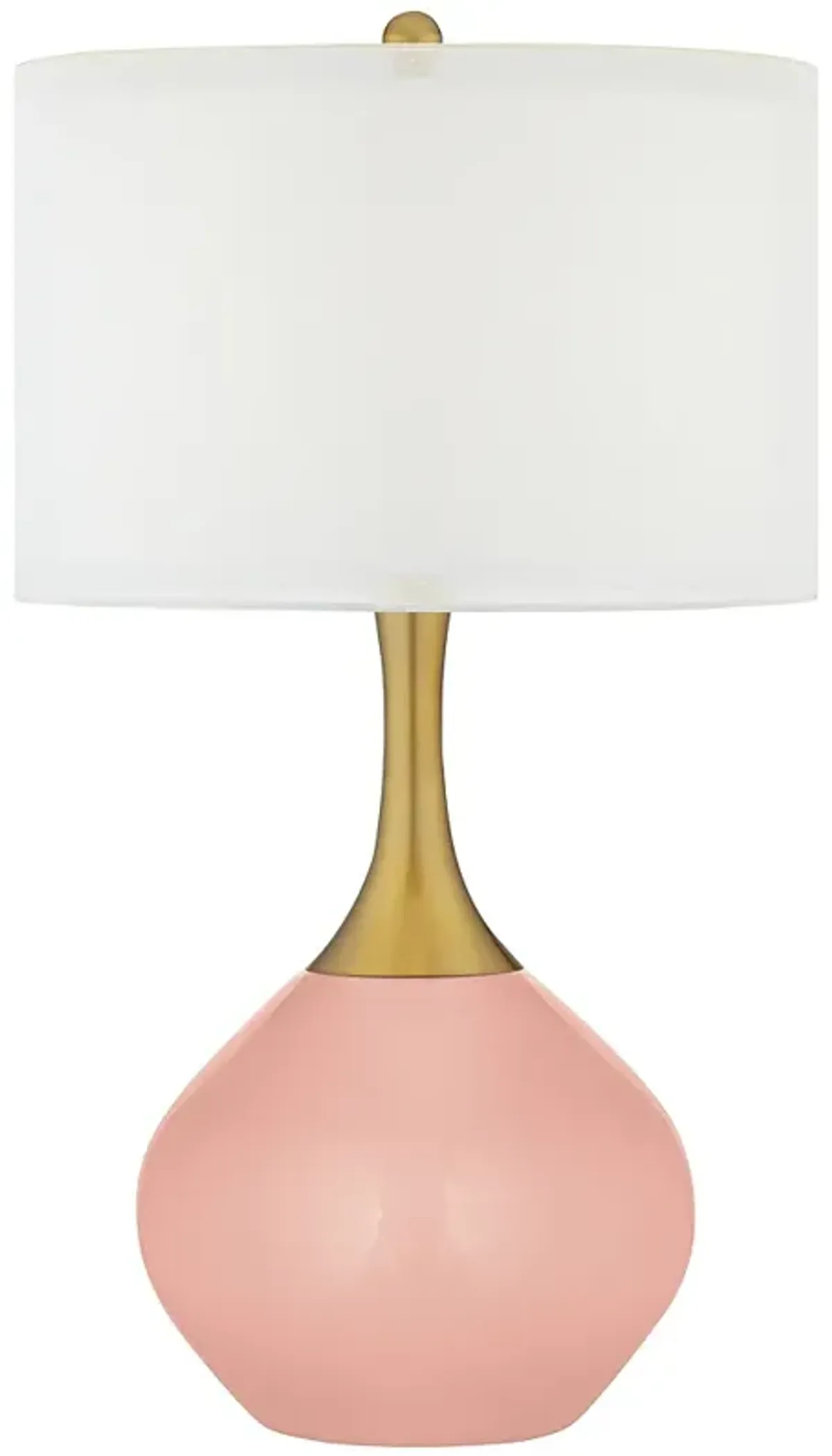 Color Plus Nickki Brass 30 1/2" High Rustique Pink Modern Table Lamp