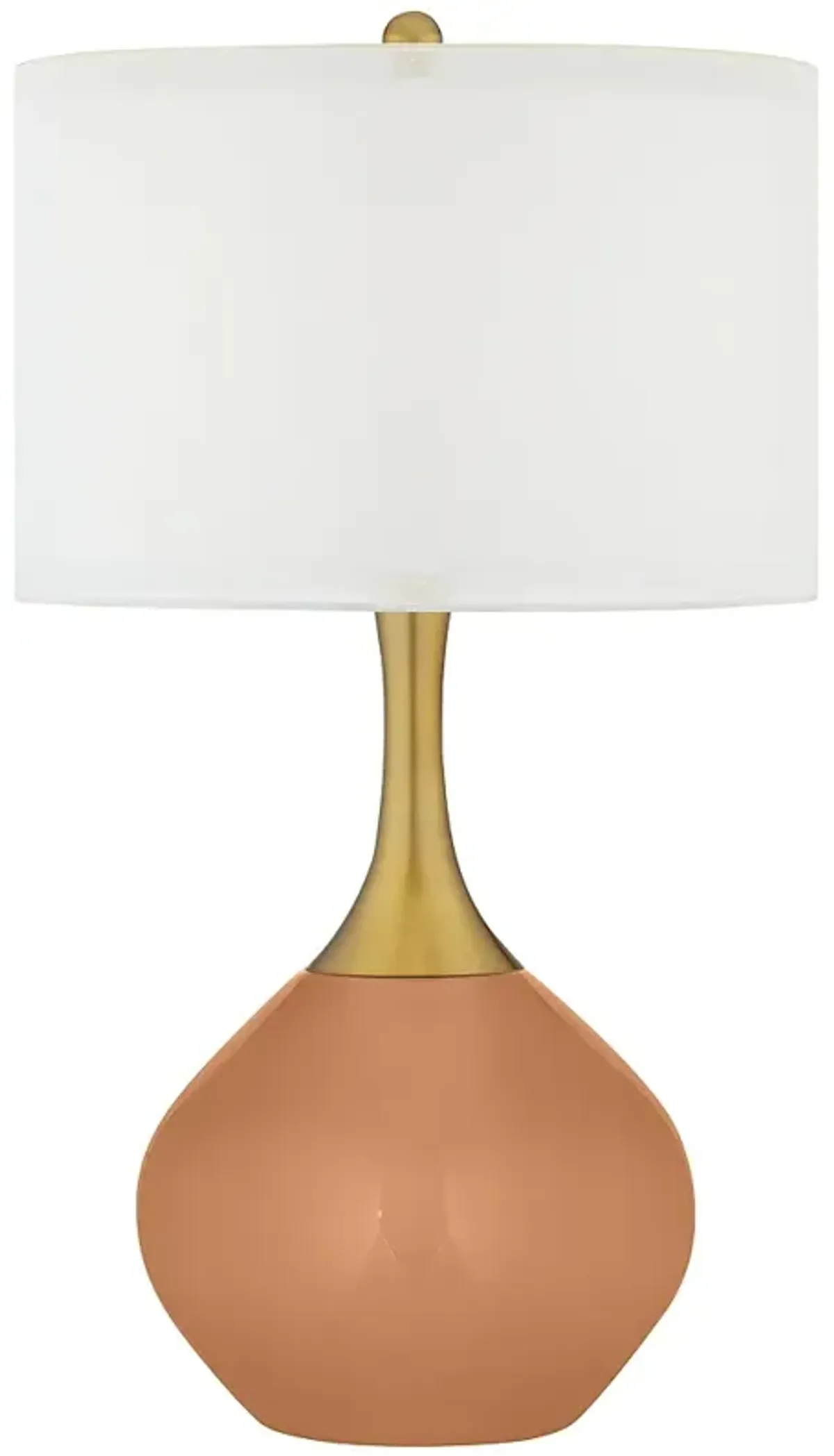 Burnt Almond Nickki Brass Modern Table Lamp