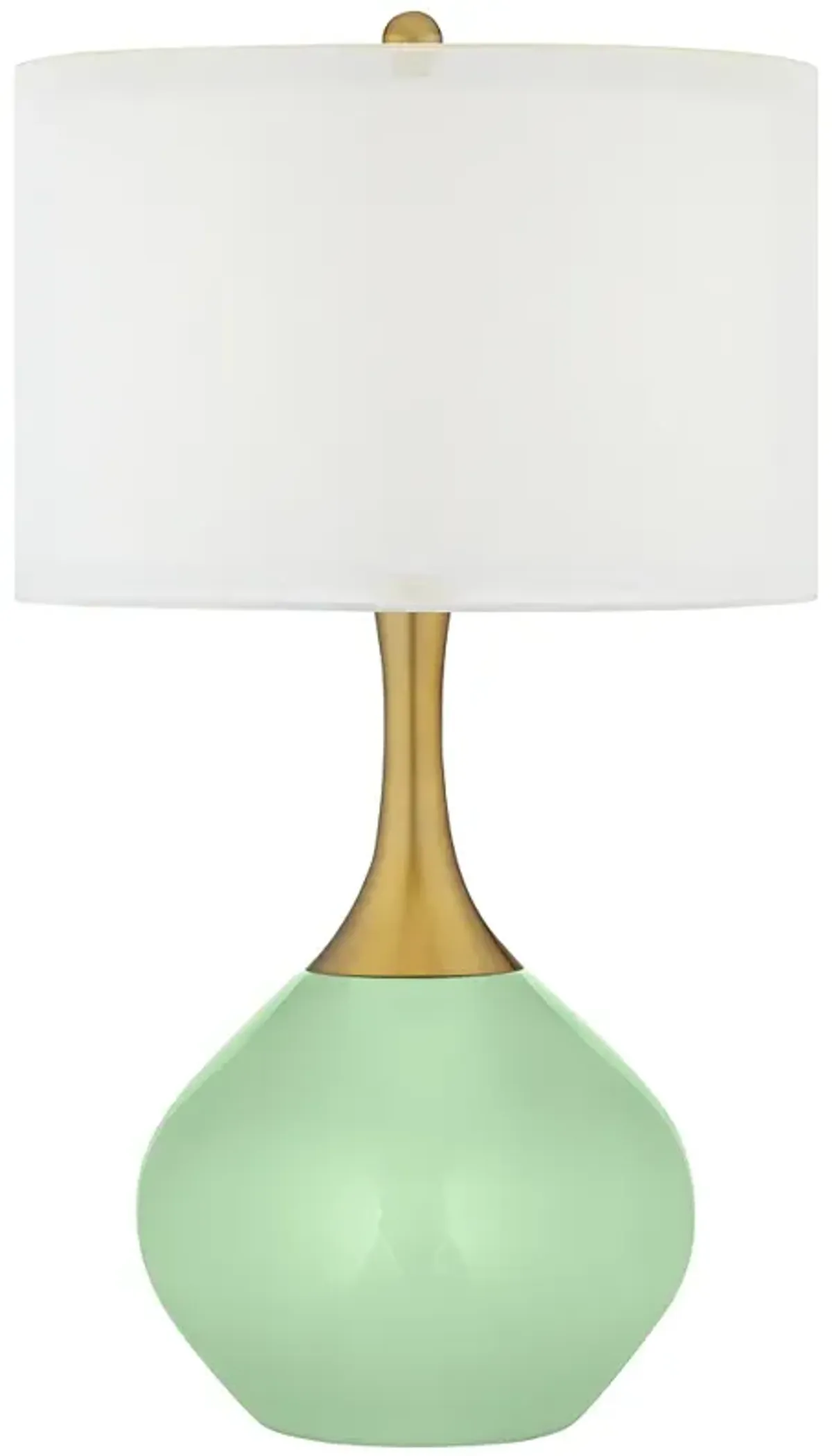 Color Plus Nickki Brass 30 1/2" Flower Stem Green Modern Table Lamp