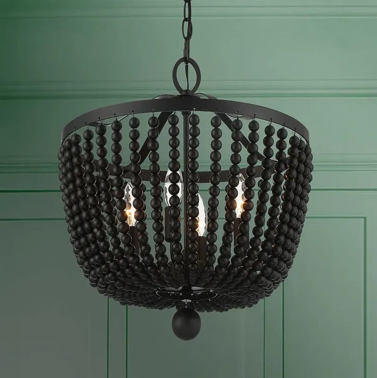 Crystorama Rylee 16 1/2" Wide Matte Black Bowl Chandelier