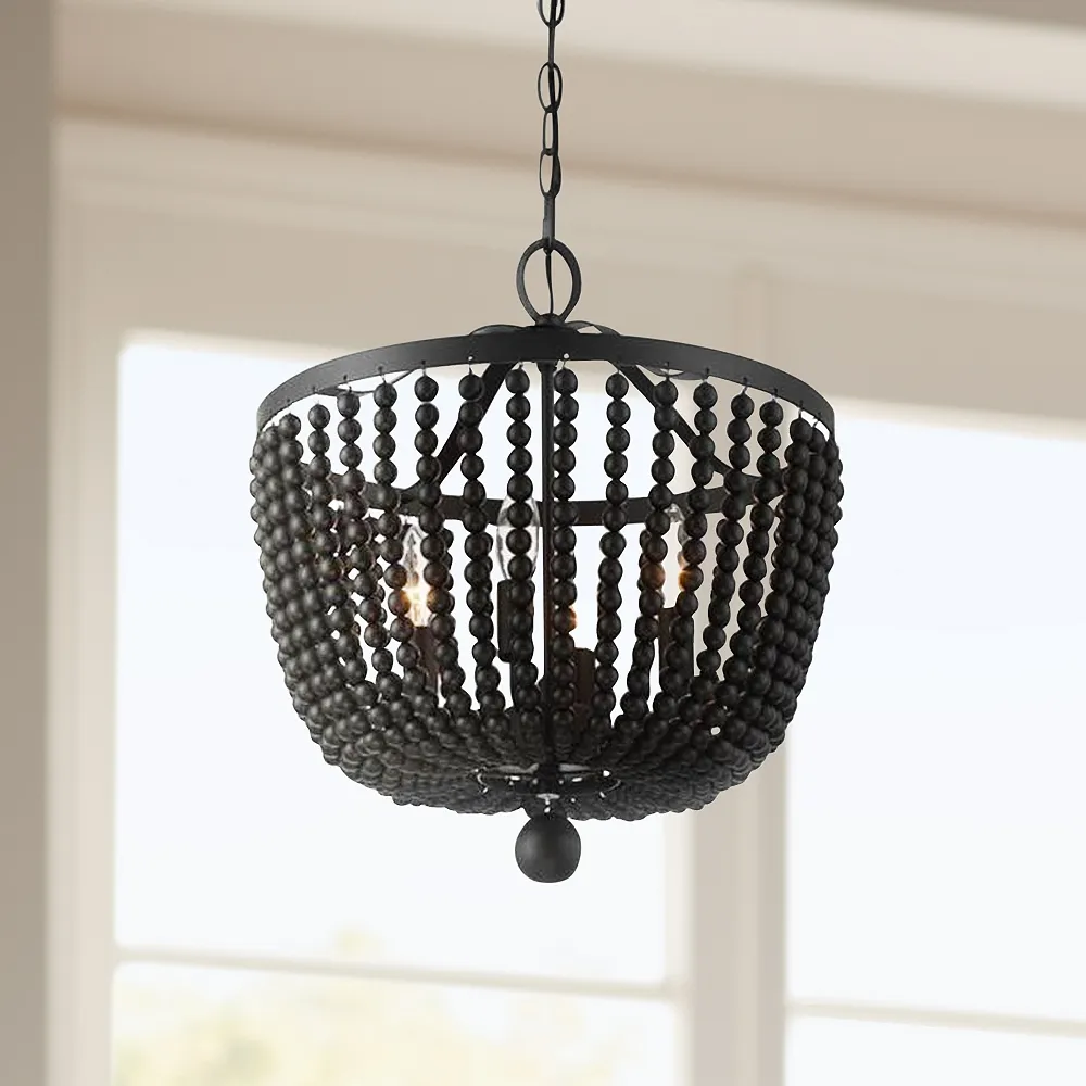 Crystorama Rylee 16 1/2" Wide Matte Black Bowl Chandelier