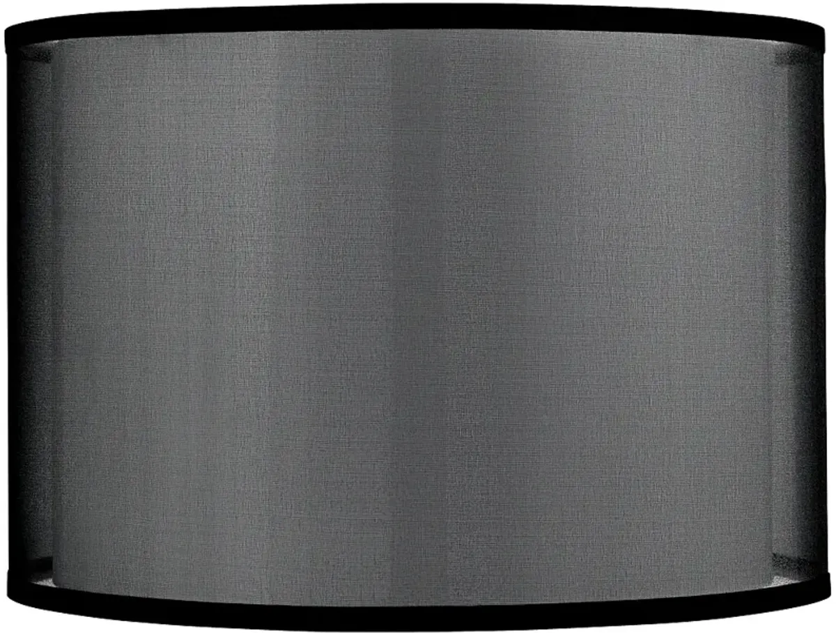 Black Organza Double Drum Lamp Shade 16x16x11 (Spider)