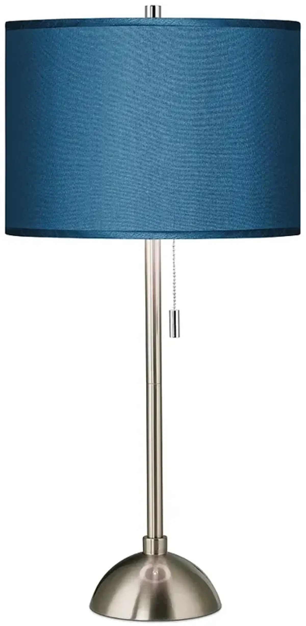 Possini Euro 28" Blue Faux Silk Brushed Nickel Modern Table Lamp