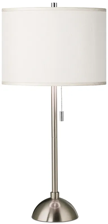 Possini Euro 28" Cream Faux Silk and Brushed Nickel Modern Table Lamp