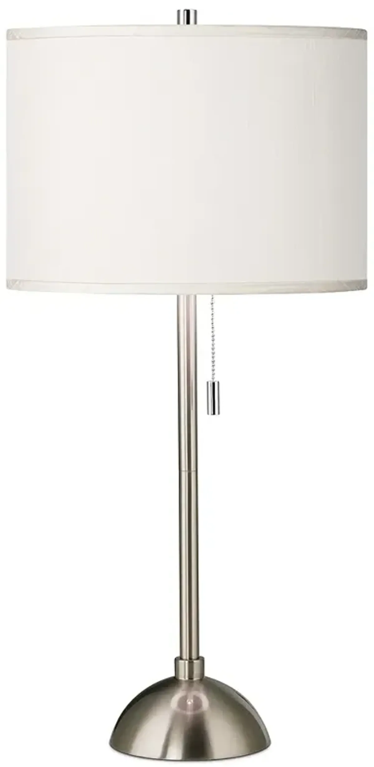 Possini Euro 28" Cream Faux Silk and Brushed Nickel Modern Table Lamp