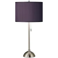 Possini Euro 28" Eggplant Purple and Nickel Modern Table Lamp