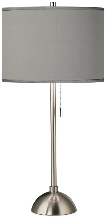 Possini Euro 28" Gray Faux Silk and Brushed Nickel Modern Table Lamp