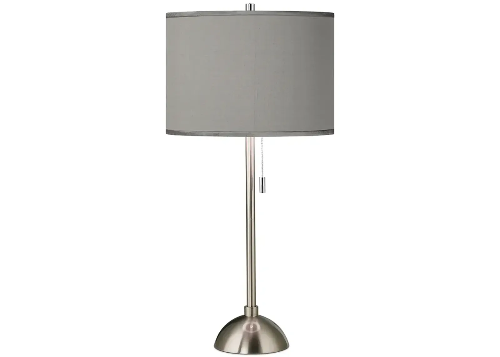 Possini Euro 28" Gray Faux Silk and Brushed Nickel Modern Table Lamp