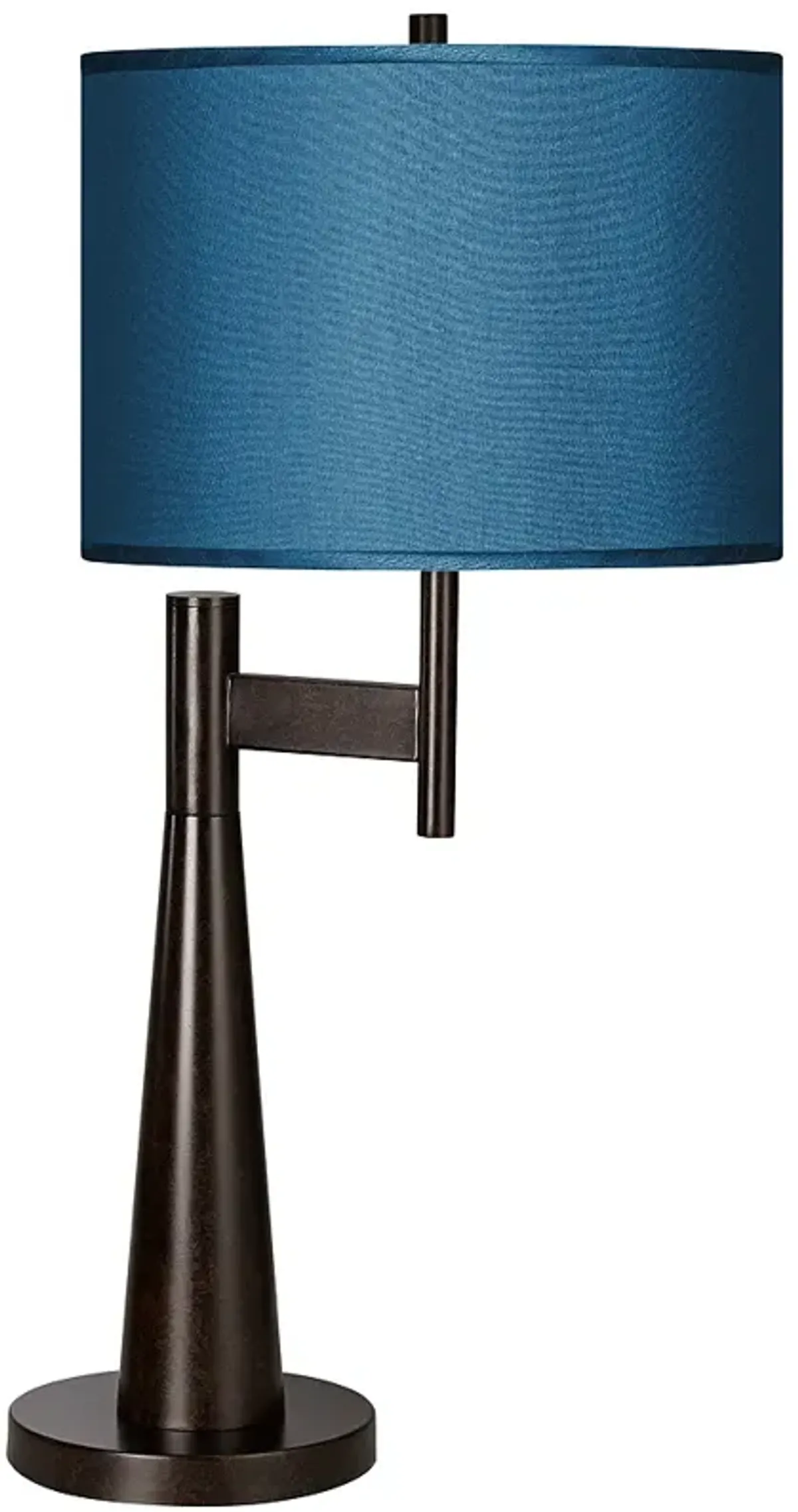 Possini Euro Novo 30 3/4" Blue Faux Silk Industrial Modern Table Lamp