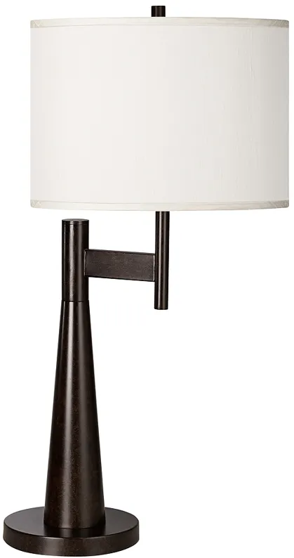 Possini Euro Novo 30 3/4" Faux Silk Cream Industrial Modern Table Lamp