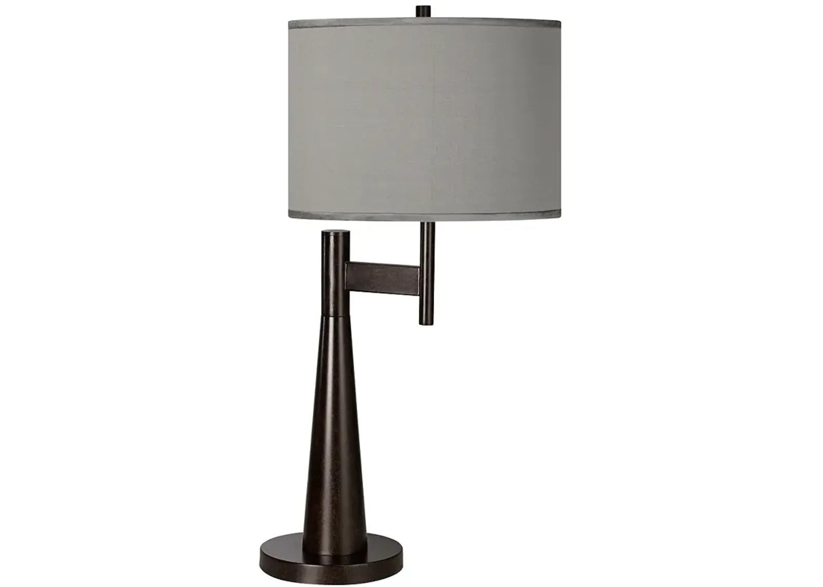 Possini Euro Novo 30 3/4" Faux Silk Gray Industrial Modern Table Lamp