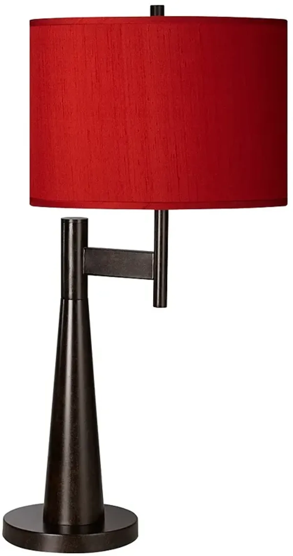 Possini Euro Novo 30 3/4" Faux Silk Red Industrial Modern Table Lamp