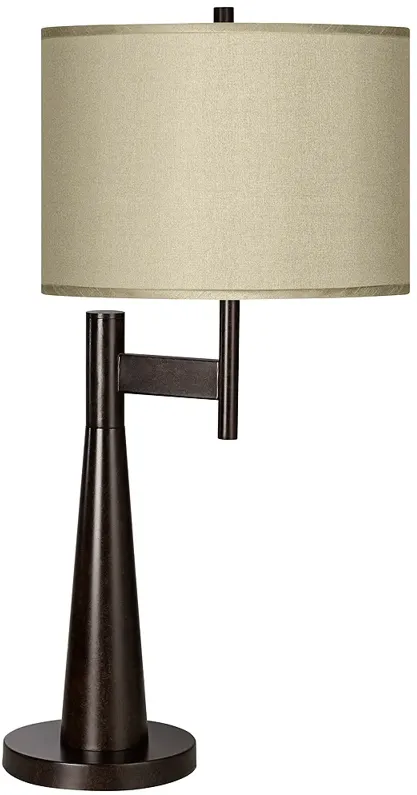 Possini Euro Novo 30 3/4" Faux Silk Taupe Industrial Modern Table Lamp