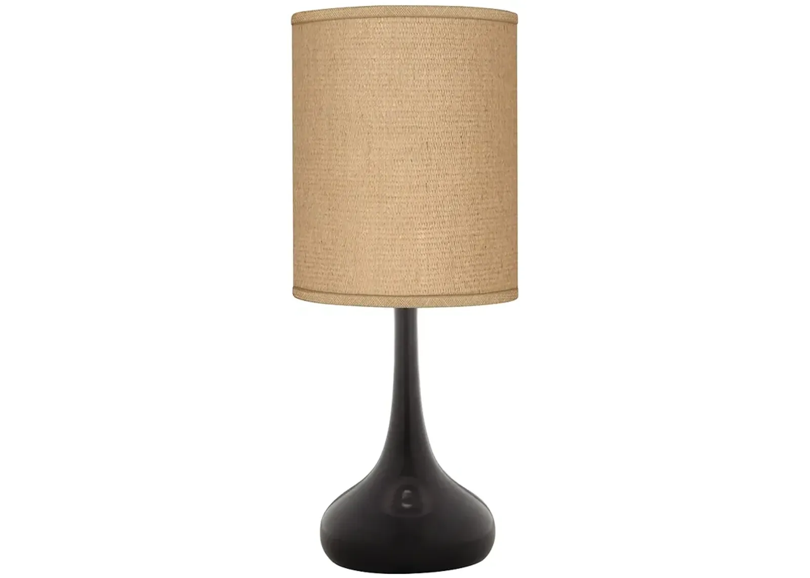 Possini Euro 23 1/2" Burlap Shade Black Droplet Modern Table Lamp