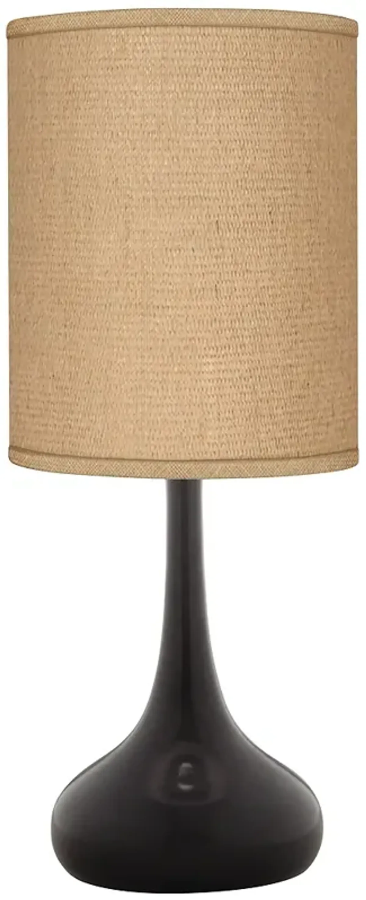 Possini Euro 23 1/2" Burlap Shade Black Droplet Modern Table Lamp