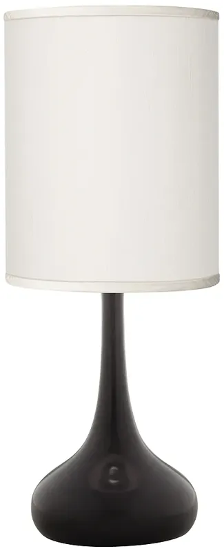 Possini Euro Droplet 23 1/2" Cream Faux Silk and Black Table Lamp