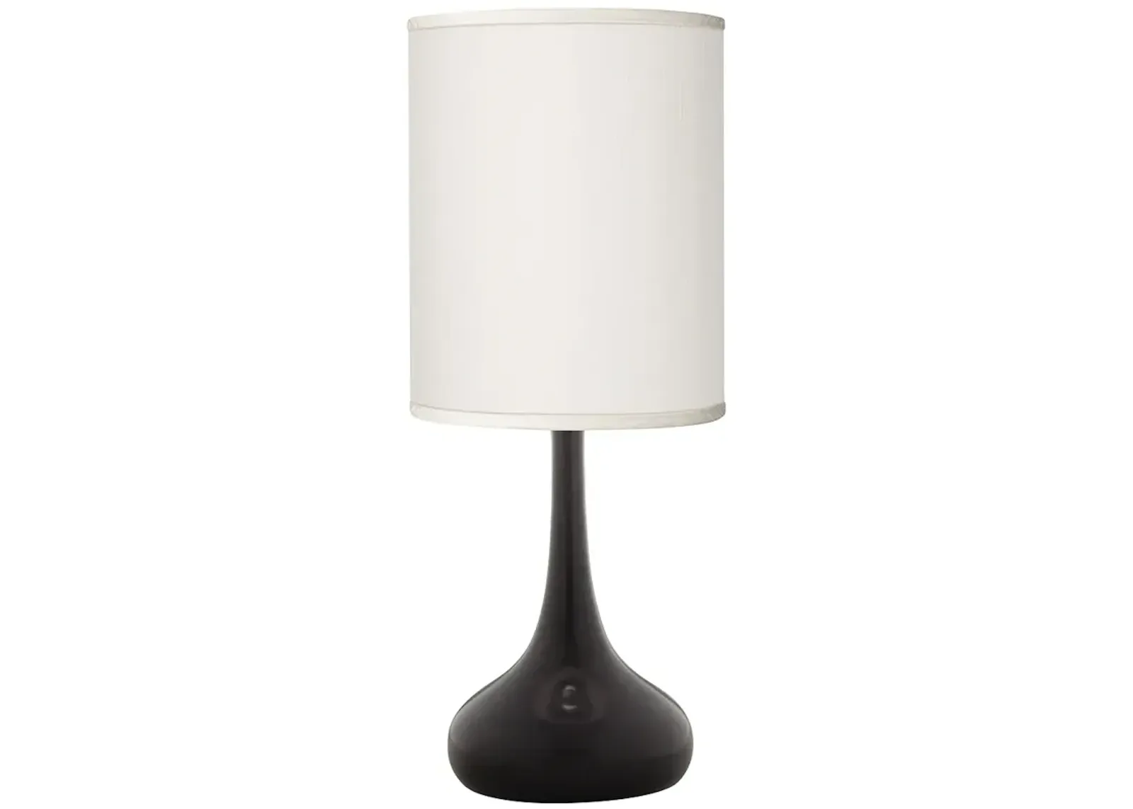 Possini Euro Droplet 23 1/2" Cream Faux Silk and Black Table Lamp