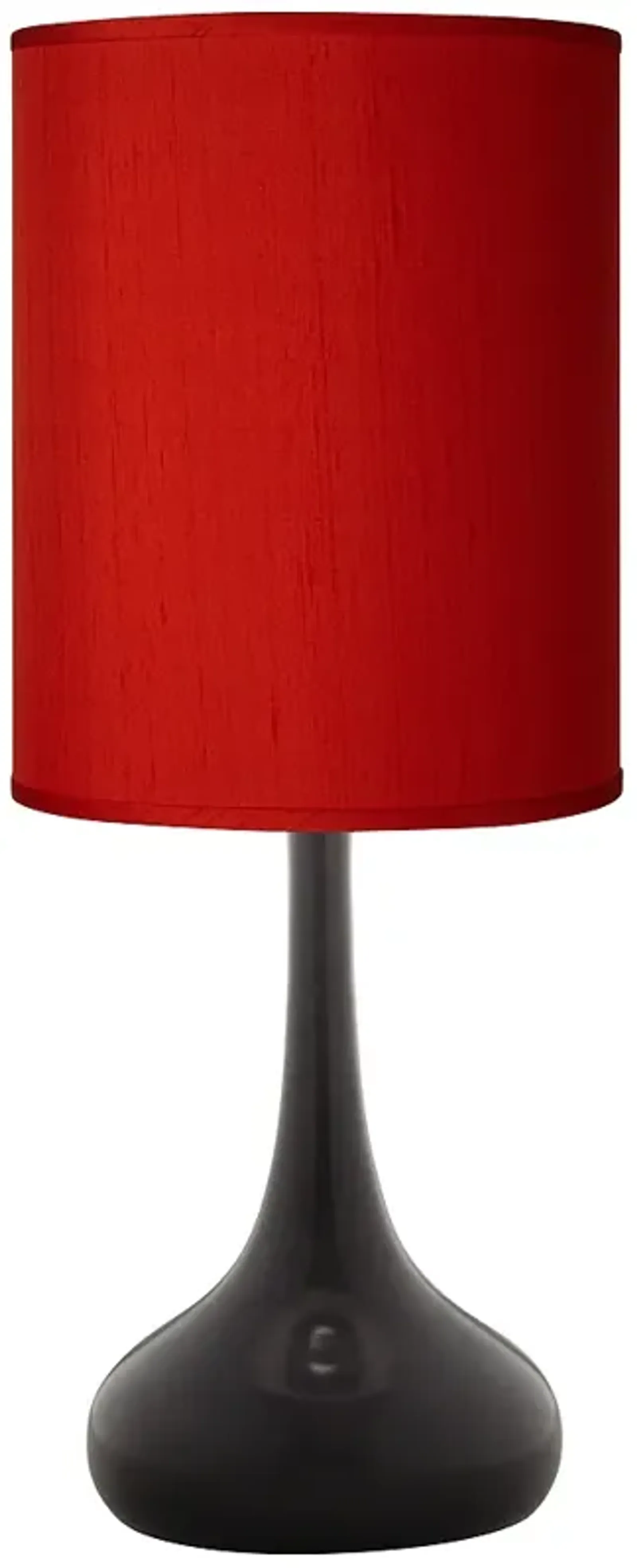 Possini Euro Droplet 23 1/2" Red Faux Silk Shade Black Table Lamp