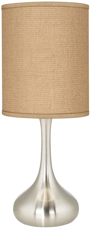 Possini Euro 23 1/2" Modern Droplet Table Lamp with Burlap Shade