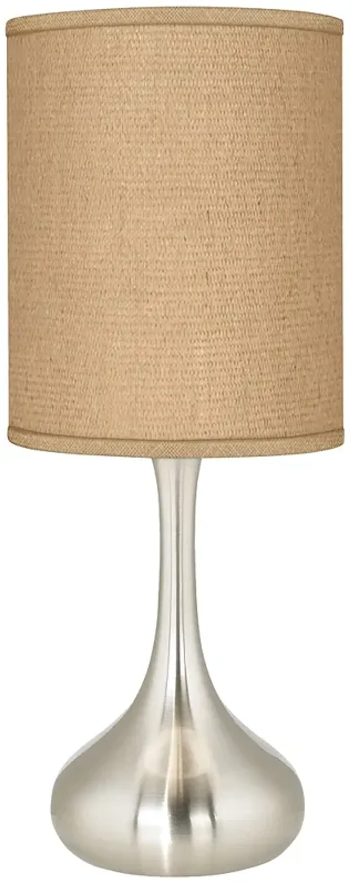 Possini Euro 23 1/2" Modern Droplet Table Lamp with Burlap Shade