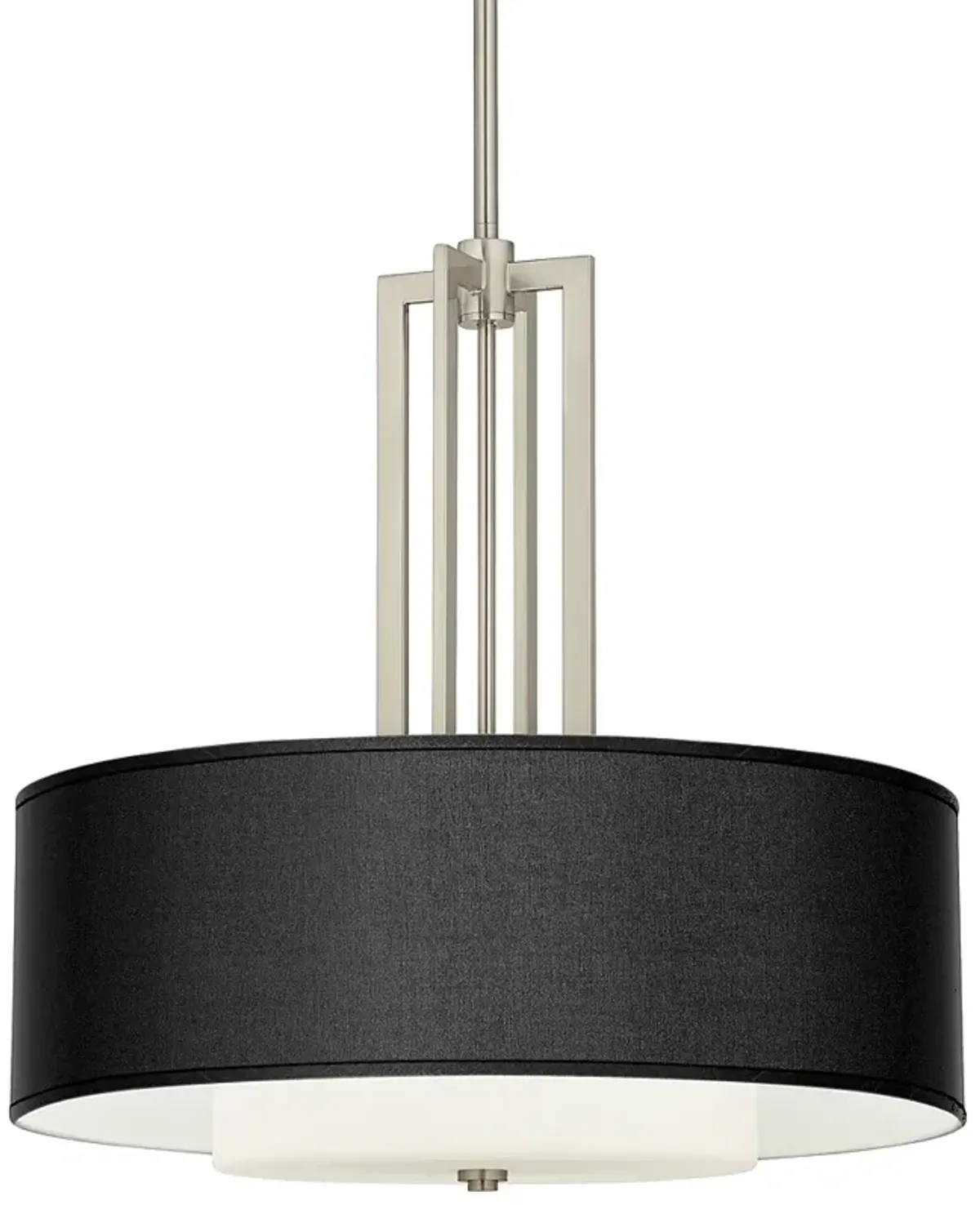 Carey 24" Silk Black Double Drum Shade Chandelier