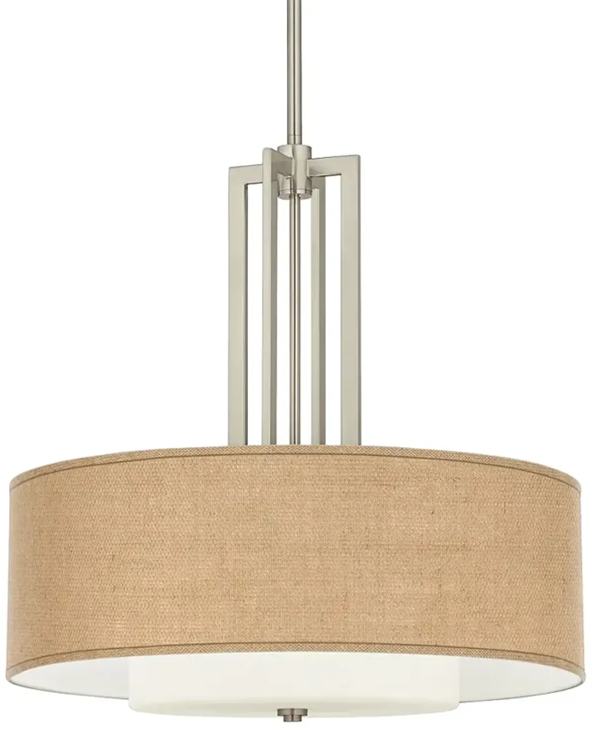 Carey 24" Burlap Double Drum Shade Chandelier