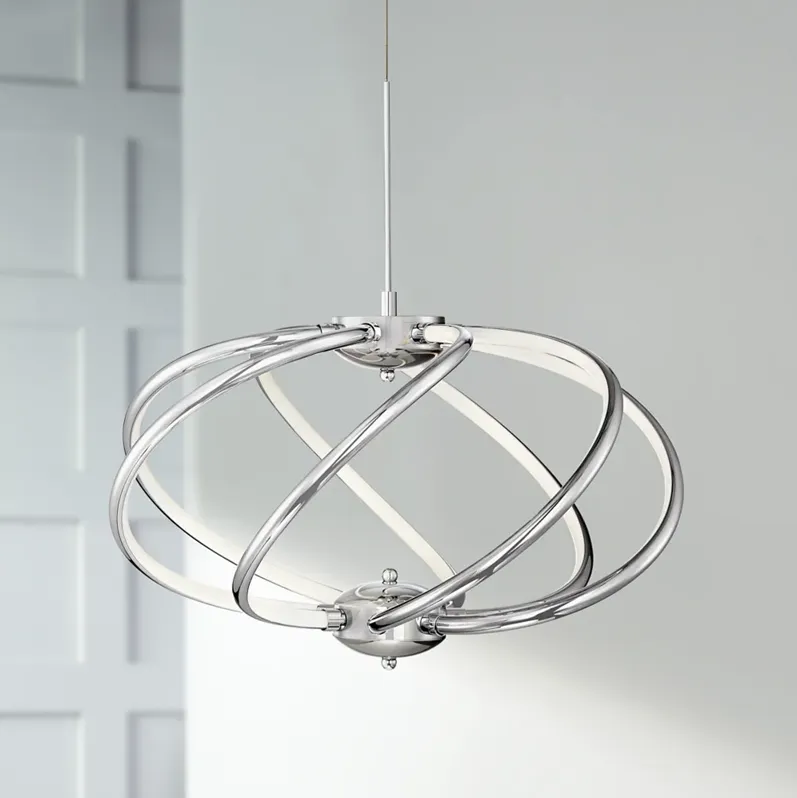 Possini Euro Galaxy 19" Wide Modern Chrome LED Pendant Light