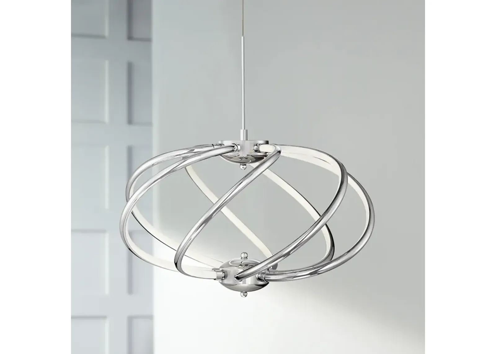 Possini Euro Galaxy 19" Wide Modern Chrome LED Pendant Light