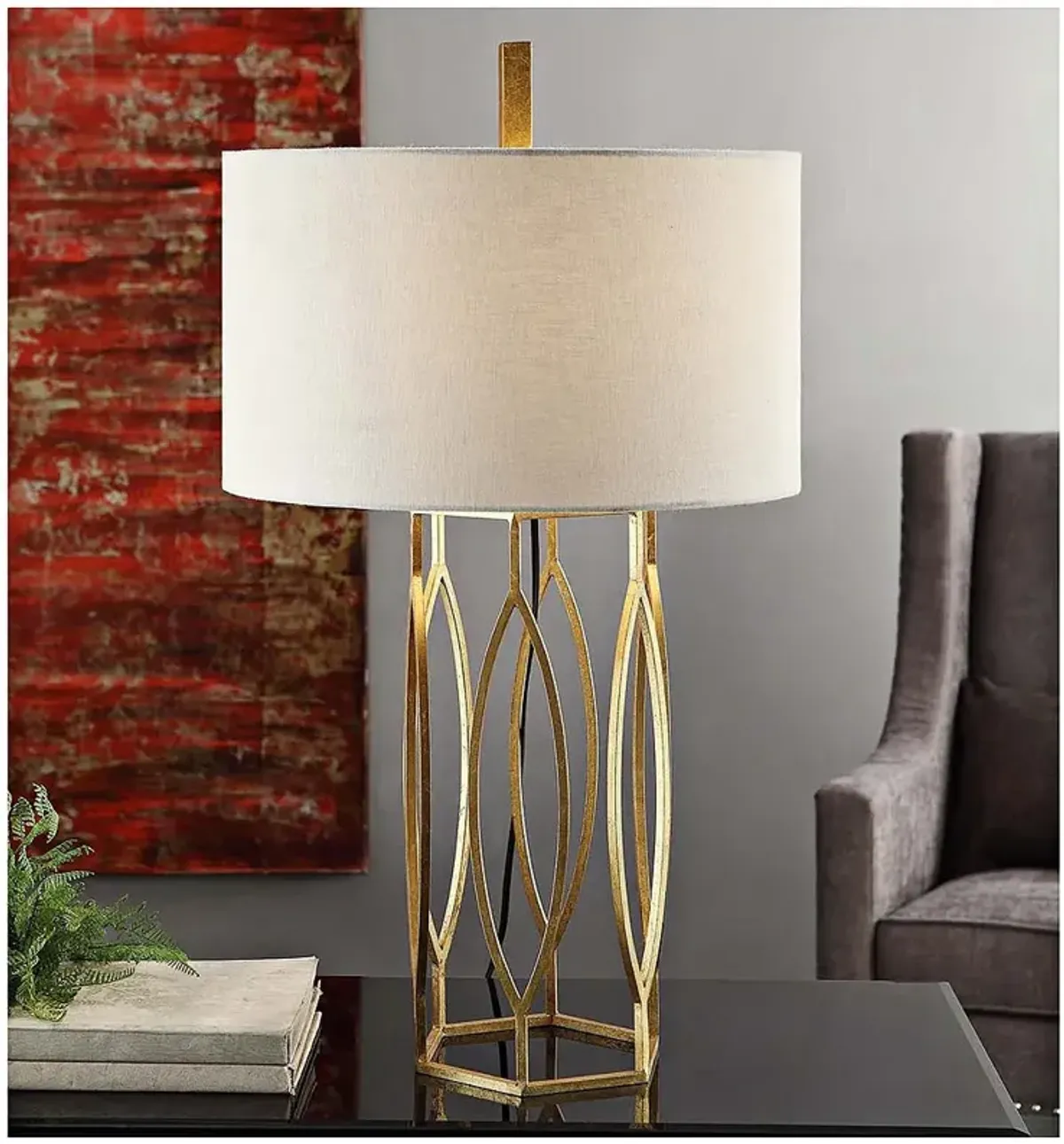 Crestview Collection 32" Global Gold Modern Table Lamp