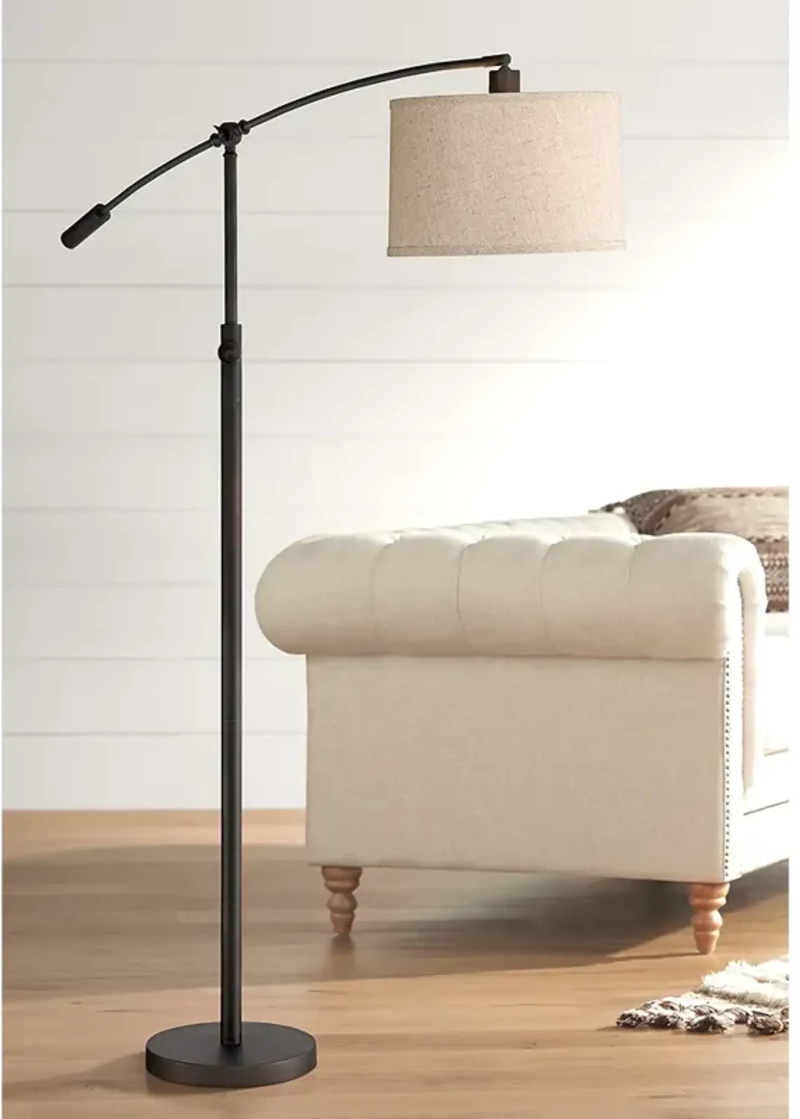 Quoizel Clift Adjustable Height Oil Rubbed Bronze Adjustable Arc Floor Lamp