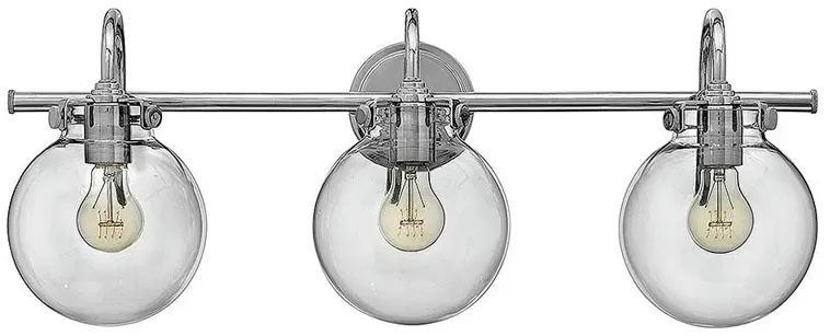 Bath Congress-Globe Glass Three Light Vanity-Chrome